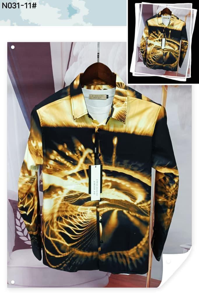Men's Luxury Liquid Gold Solar Plasma Print Shirt