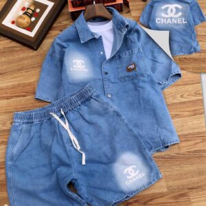 Luxury Relaxed-Fit Denim Crew Co-ord