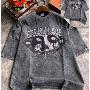 "Eternal Age" Divine Demon Acid-Wash Oversized Tee