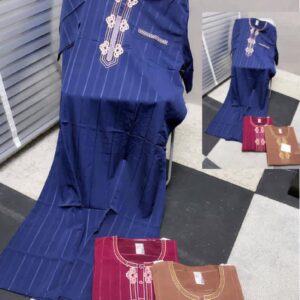 "Heritage Elite" Needle-Stripe Embroidered Jalabiya