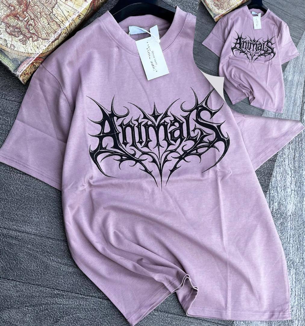 "Animals" Gothic Graphic Heavyweight Oversized Tee