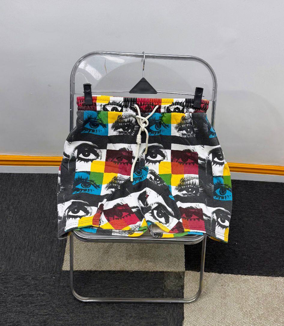 Men's All-Over Print Pop-Art Shorts – Multi-Color Eye Collage