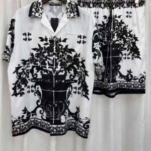 Men's Soft-Touch Premium Short Set with Monogram Pattern Detail