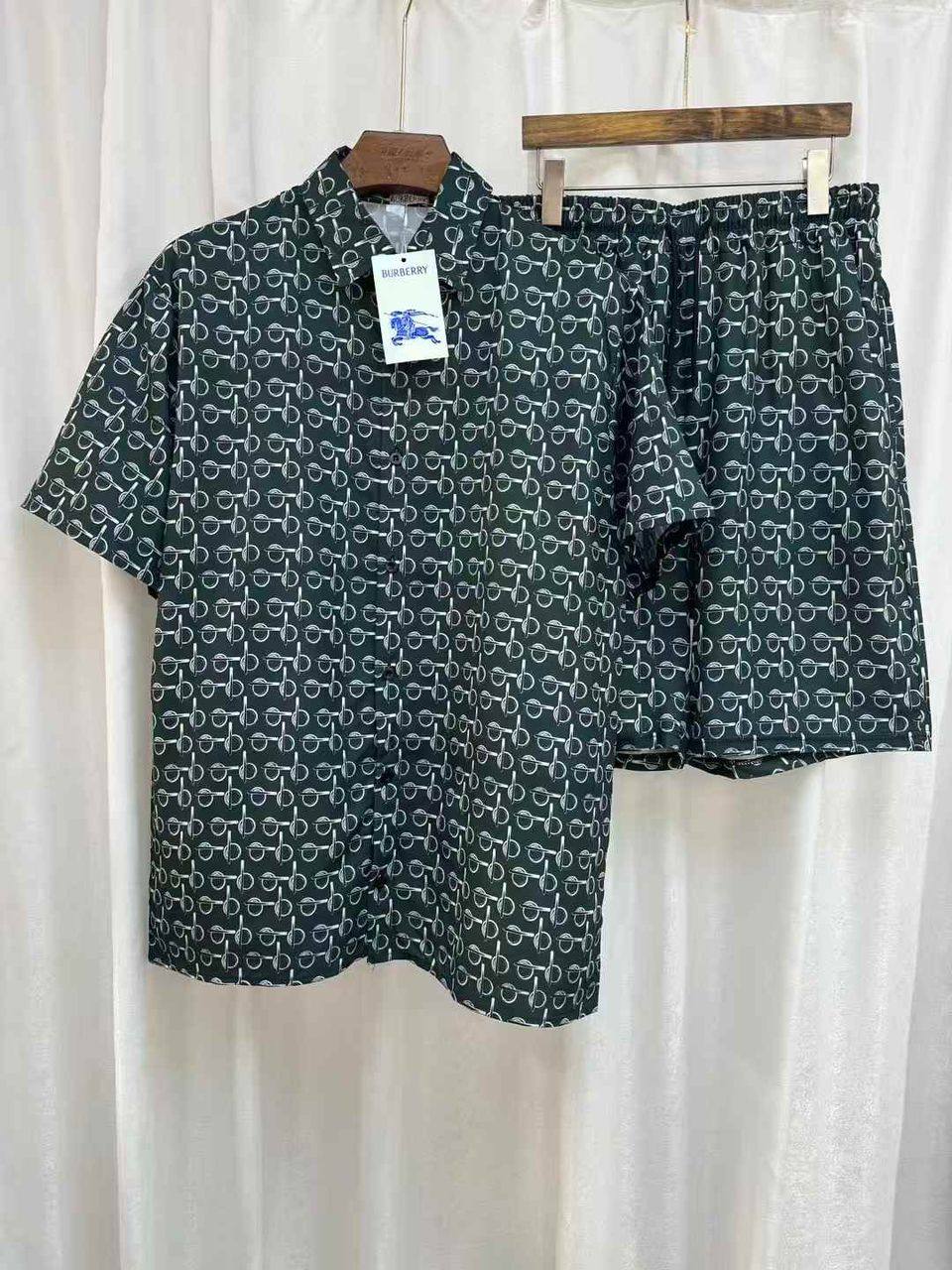 Designer Short-Sleeve Shirt & Shorts Set