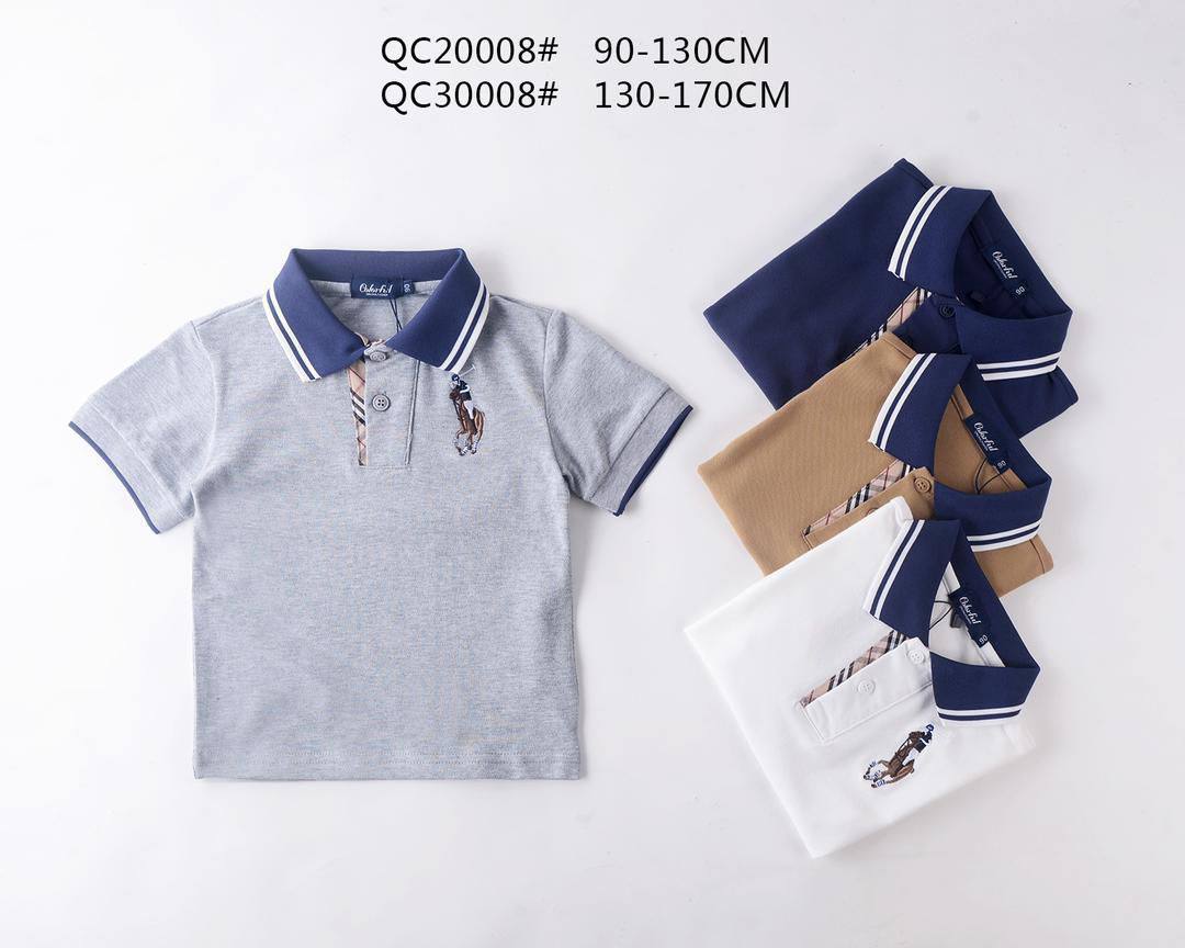 Kids' Luxe Equestrian Plaid-Trim Polo Shirt
