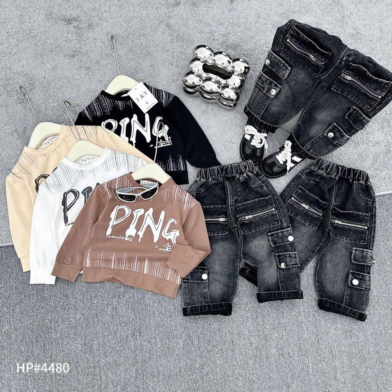 Kids' Trendy Vintage Graphic Short & T-Shirt 2-Piece Set