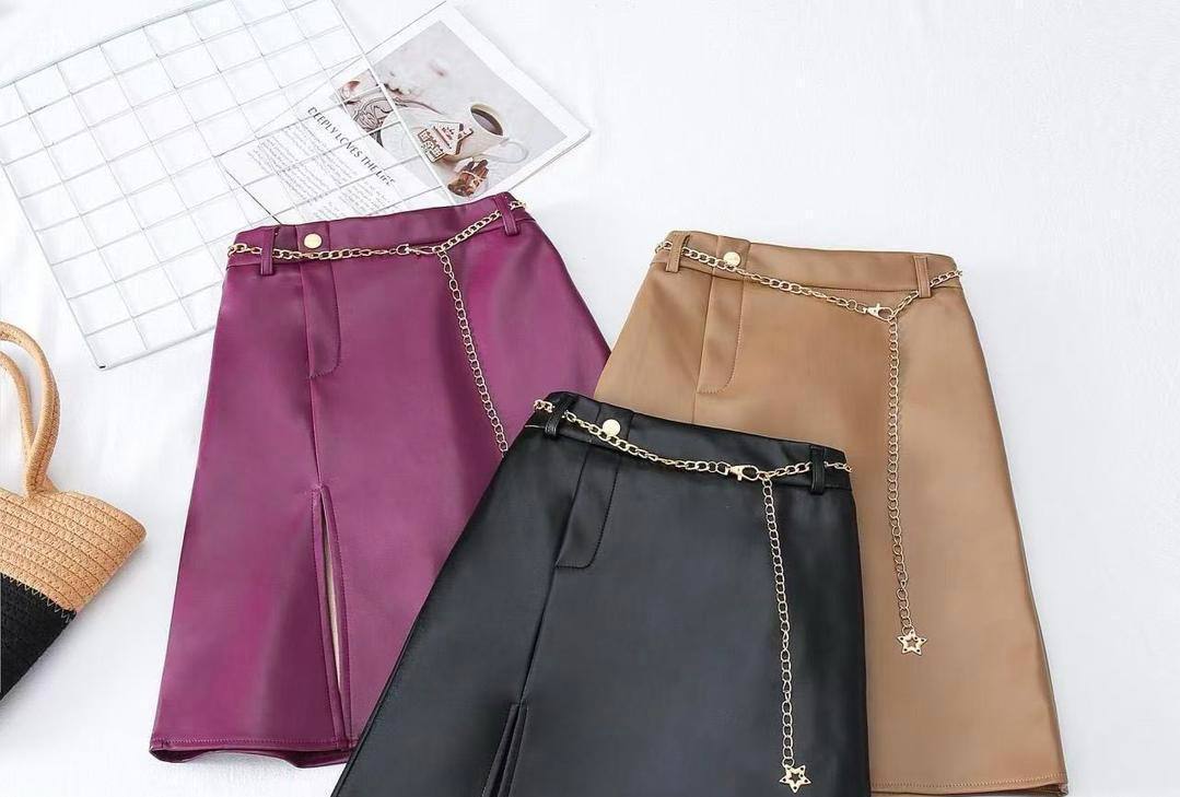 Girls Faux Leather Pleated Mini Skirt