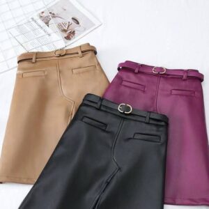 Girls Faux Mini Skirt