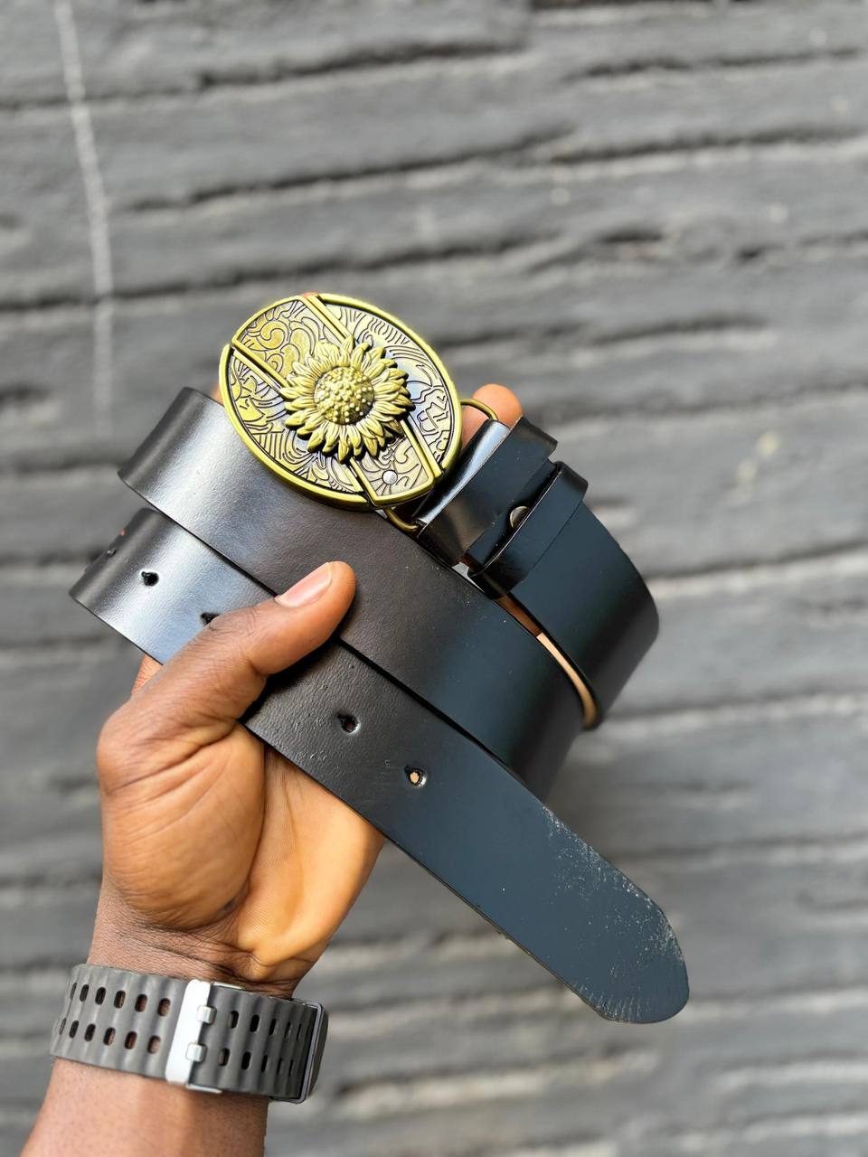 Men’s Sunflower Bloom Ornate Belt