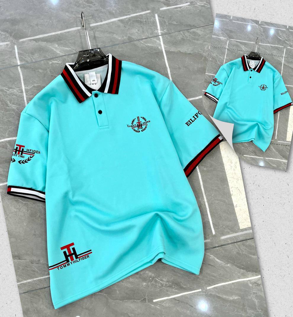Men's Modern Abstract Graphic Polo Top – Black - Image 5