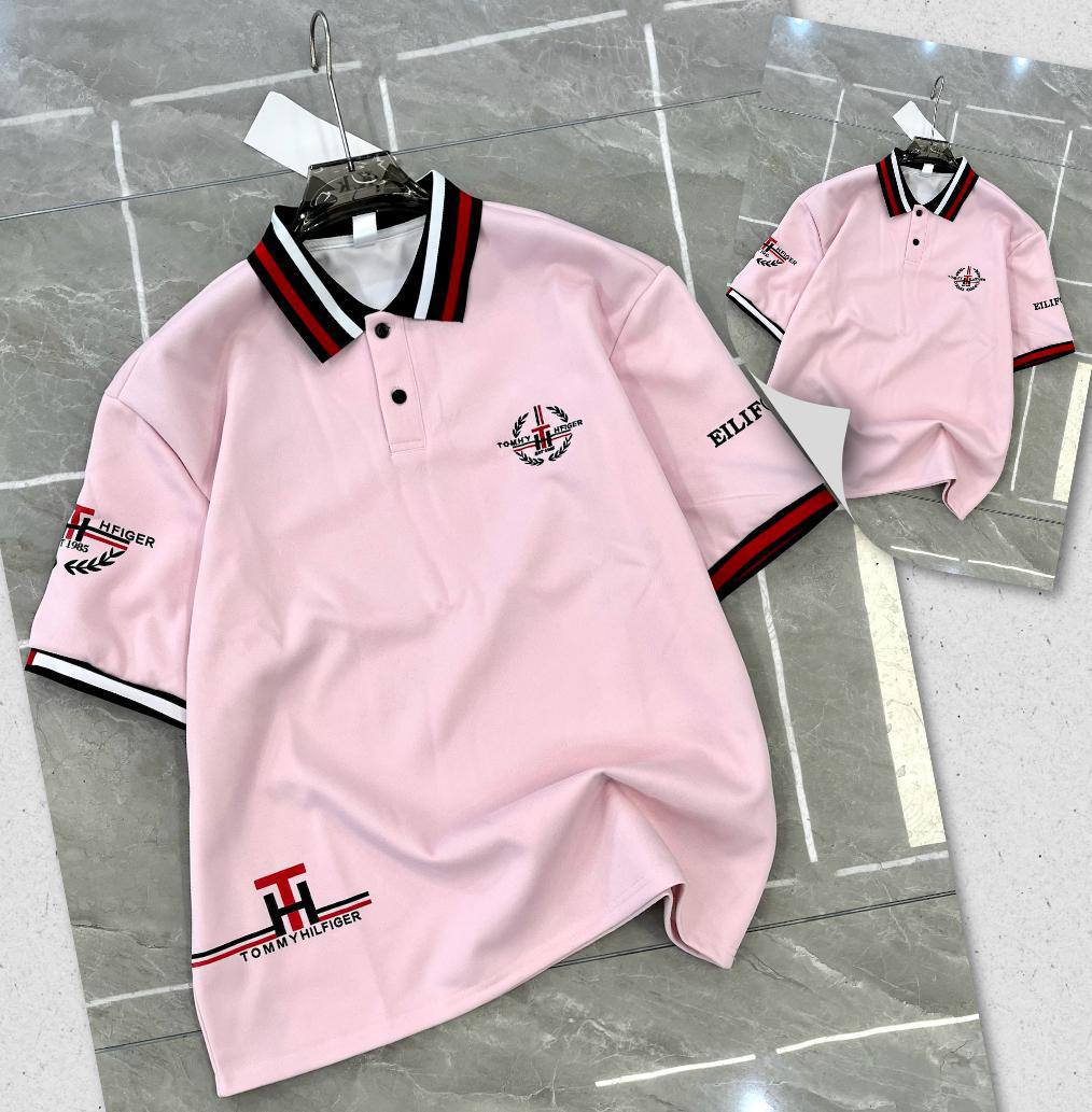 Men's Modern Abstract Graphic Polo Top – Black - Image 3