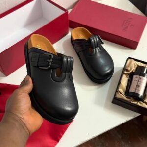Valentino Garavani Buckle-Detail Leather Clogs