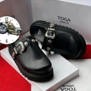 Toga Virilis Hardware-Detailed Leather Mules