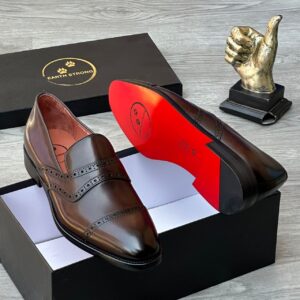 Earth Strong "Crimson-Sole" Burnished Loafers