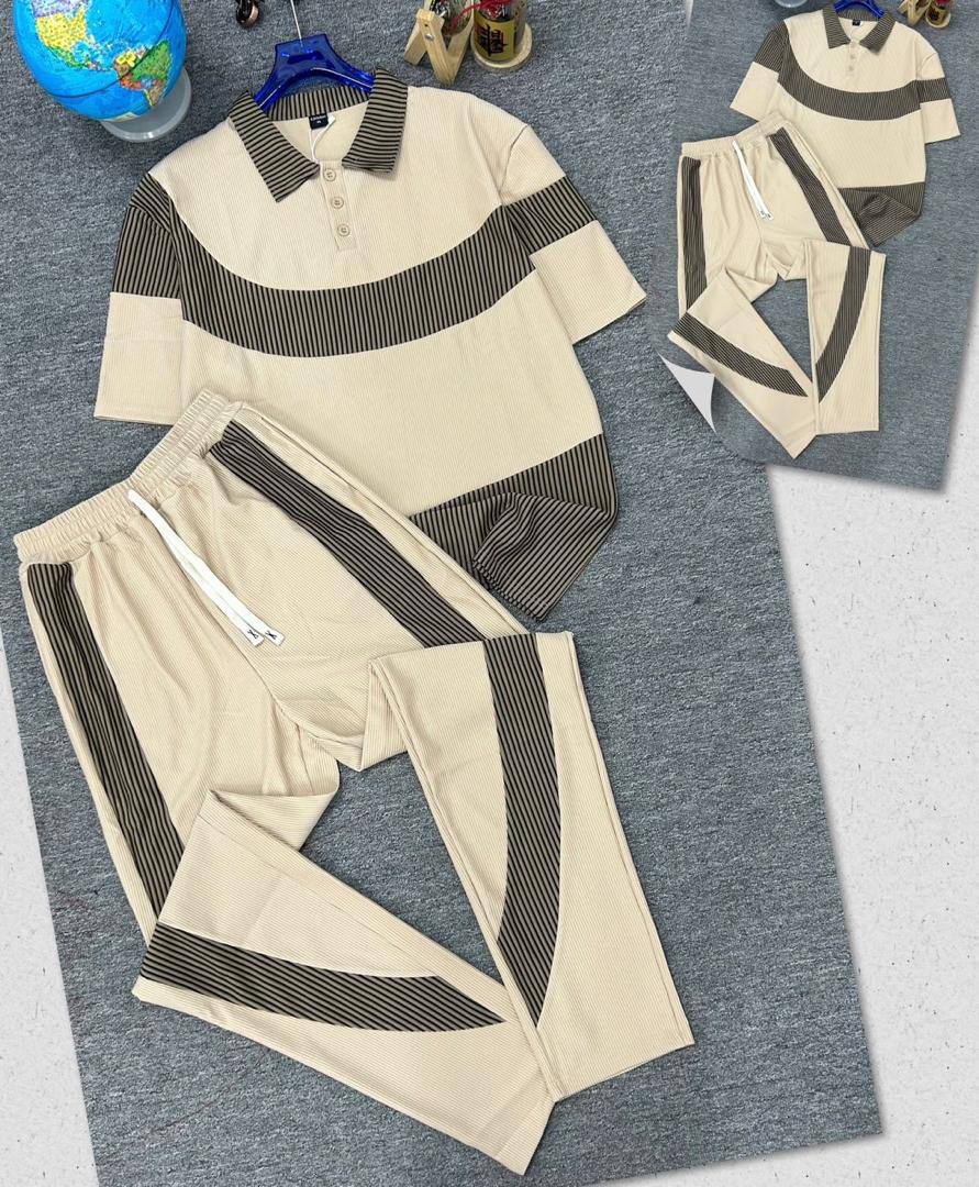 Men's High-Street Graphic Summer Lounge Set – Top & Shorts