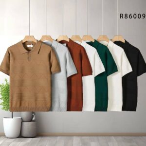 "Zig-Zag Artisan" Textured Knit Polos