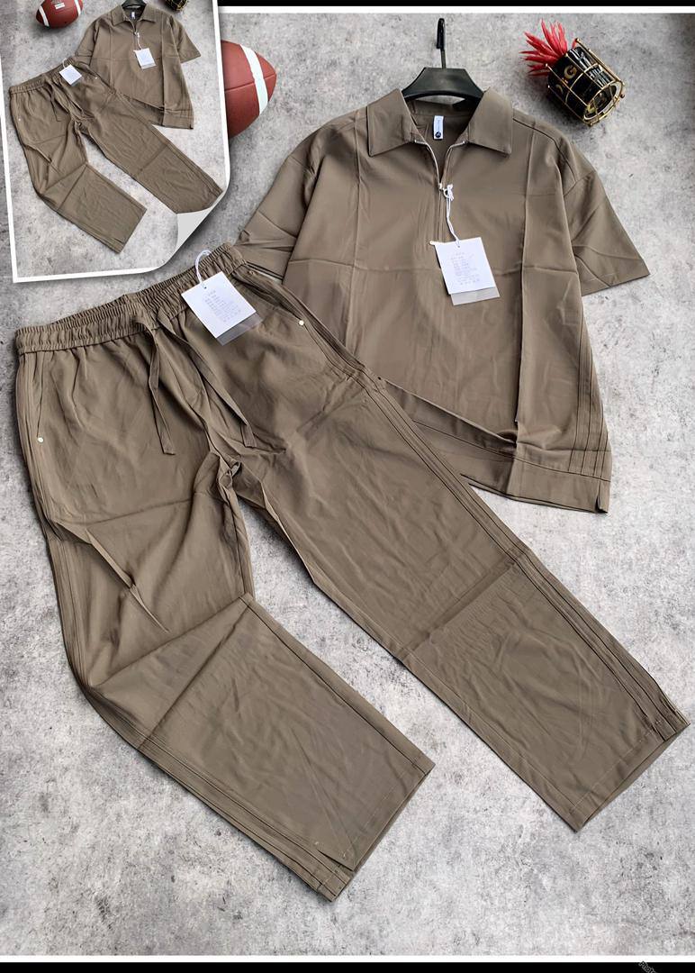 Men’s Two-Piece Casual Set – Luxury Short Sleeve & Trouser Outfit