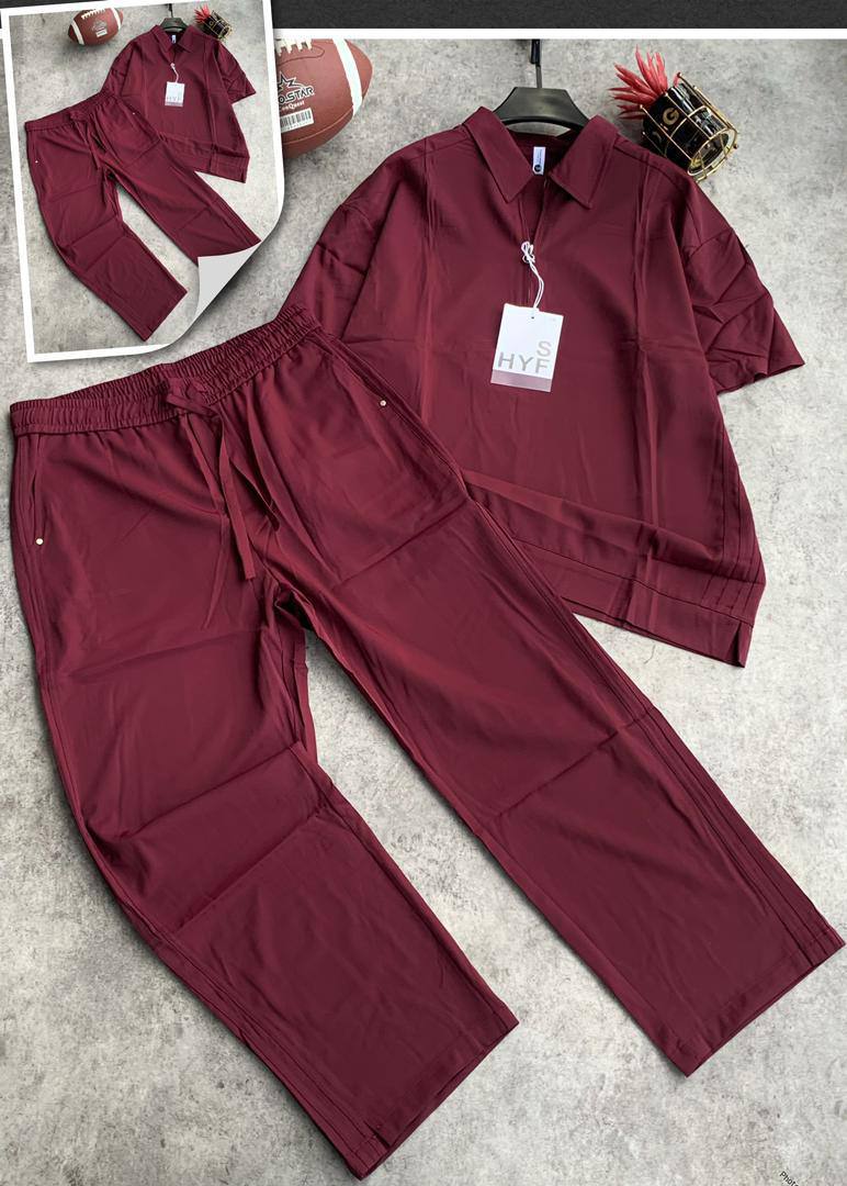 Elite Men’s Luxury Two-Piece Set – Modern Zip Collar Casual Outfit