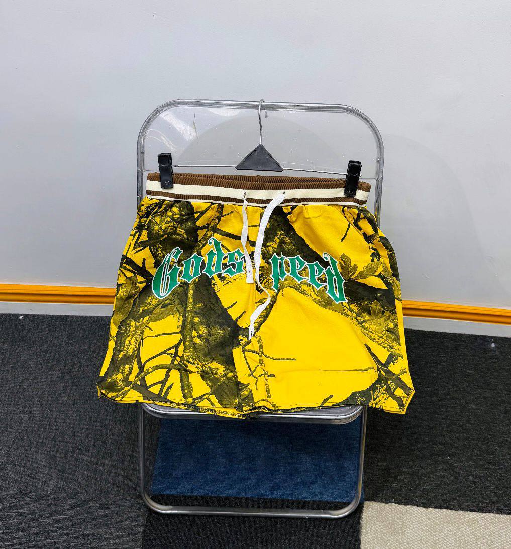 Godspeed" Neon Acid Camo Mesh Shorts