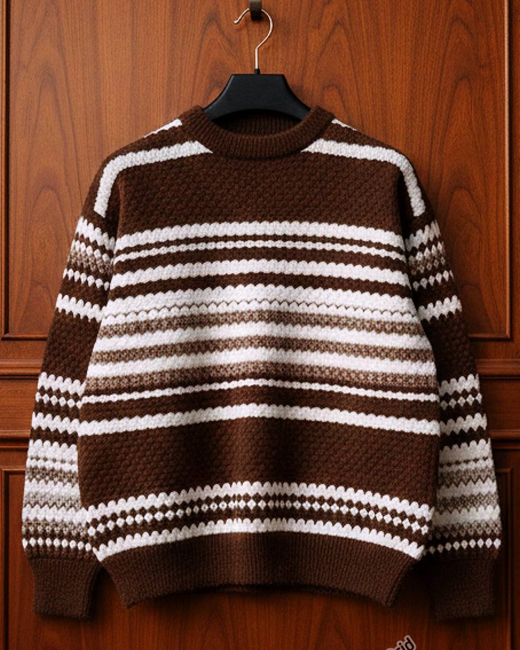 Men's Shape-Retaining Patterned Fleece Pullover - No-Sag Streetwear Essential