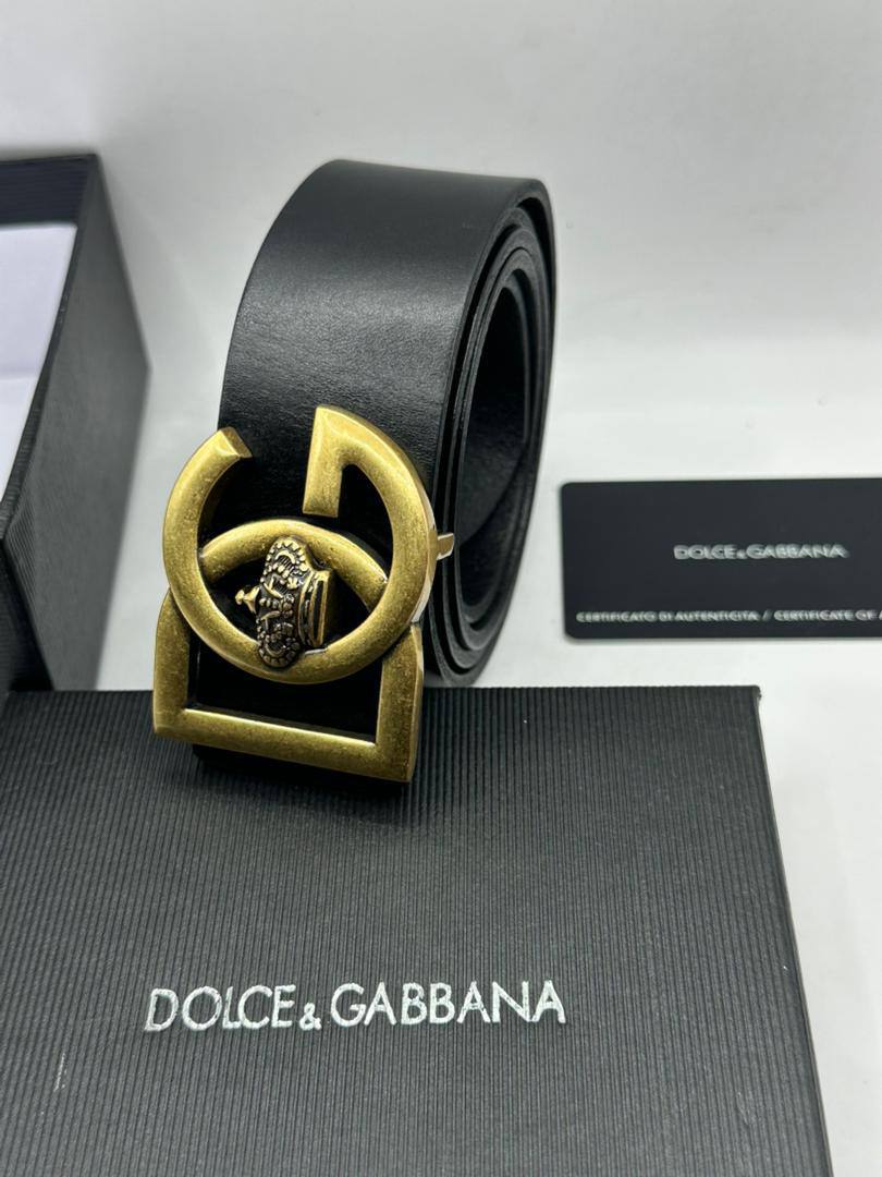 Men’s D&G Inspired Crown Logo Leather Belt