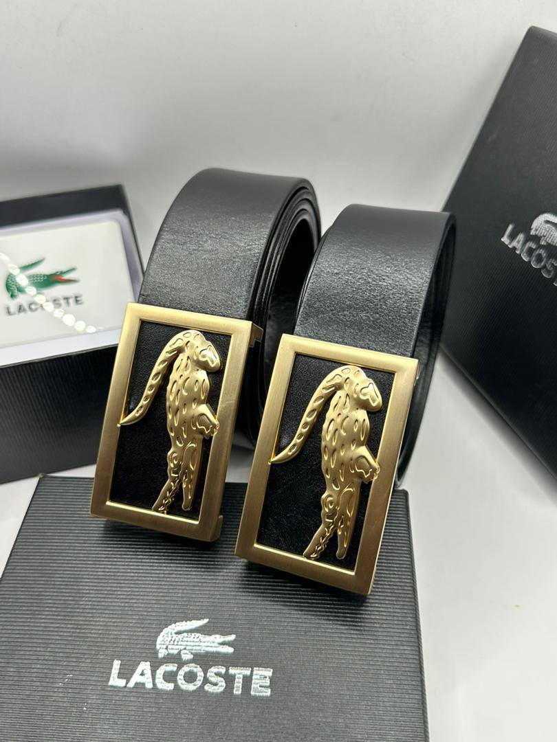 Men’s Lacoste-Inspired 3D Crocodile Leather Belt