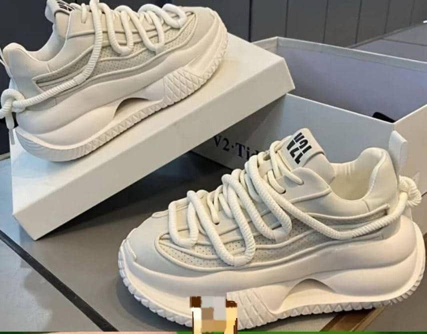 "Nomad" Sculpted Sneakers - White