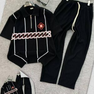 Premium Ribbed Two-Piece Polo & Trouser Set