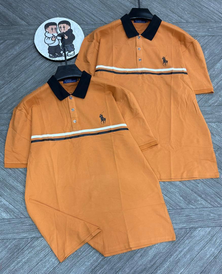 Men's Quiet Luxury Graphic Polo Collar Top – Minimalist - Image 4