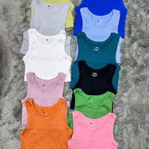 Women's Seamless Ribbed Knit Cropped Tank Top 