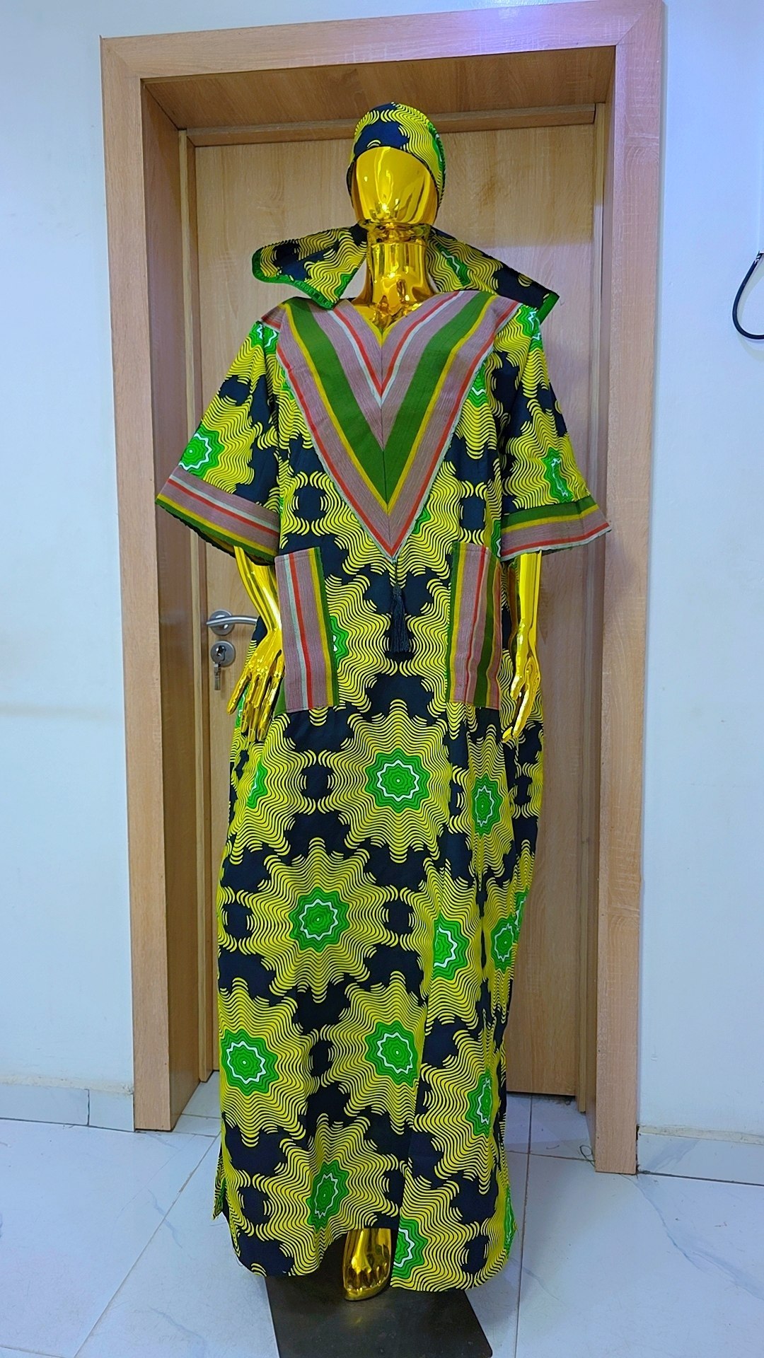 Premium Geometric Ankara Boubou Gown - Image 4