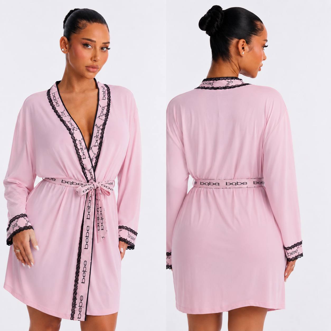 Women’s Luxury Knit Short Robe Set – Lightweight Kimono Loungewear & Boudoir Sleep Wrap - Image 7