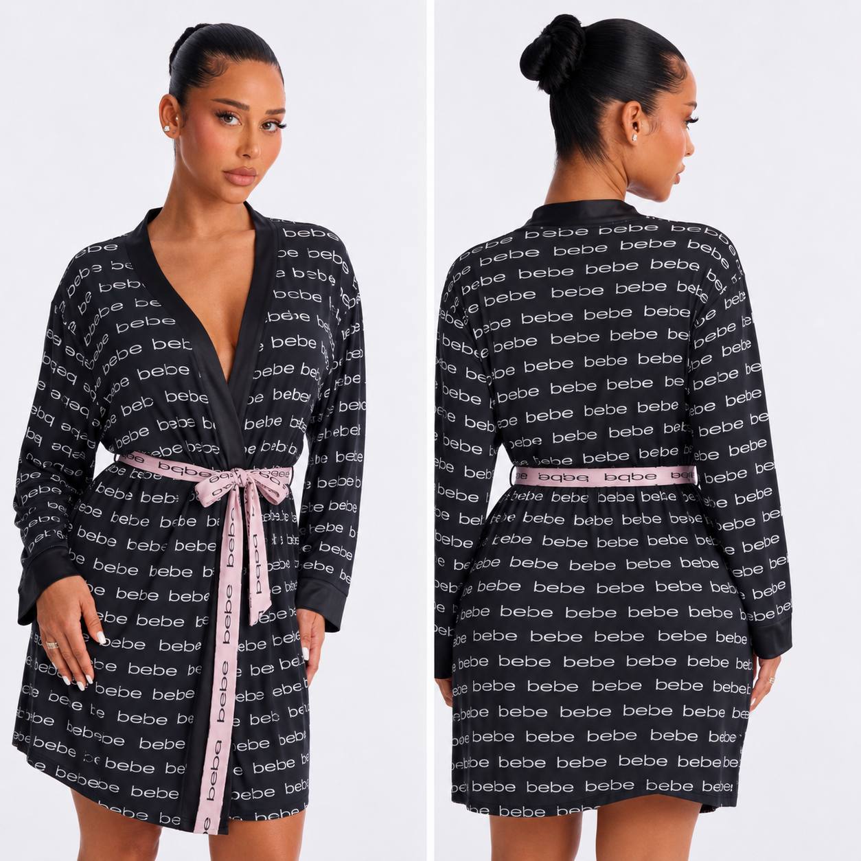 Women’s Luxury Knit Short Robe Set – Lightweight Kimono Loungewear & Boudoir Sleep Wrap - Image 6