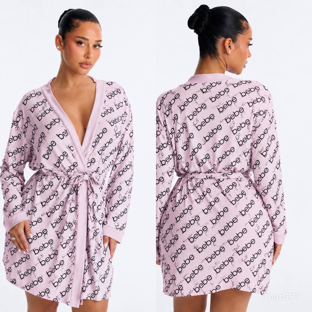 Women’s Luxury Knit Short Robe Set – Lightweight Kimono Loungewear & Boudoir Sleep Wrap - Image 2