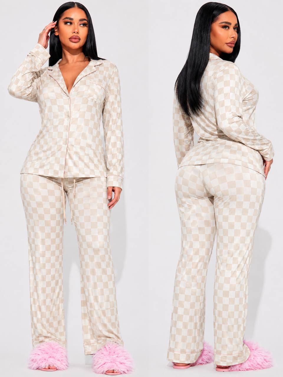 Women's Plus Size Holiday Long Sleeve Pajama Set – Cozy Winter Lounge & Sleepwear 2-Piece Set (Copy) - Image 9
