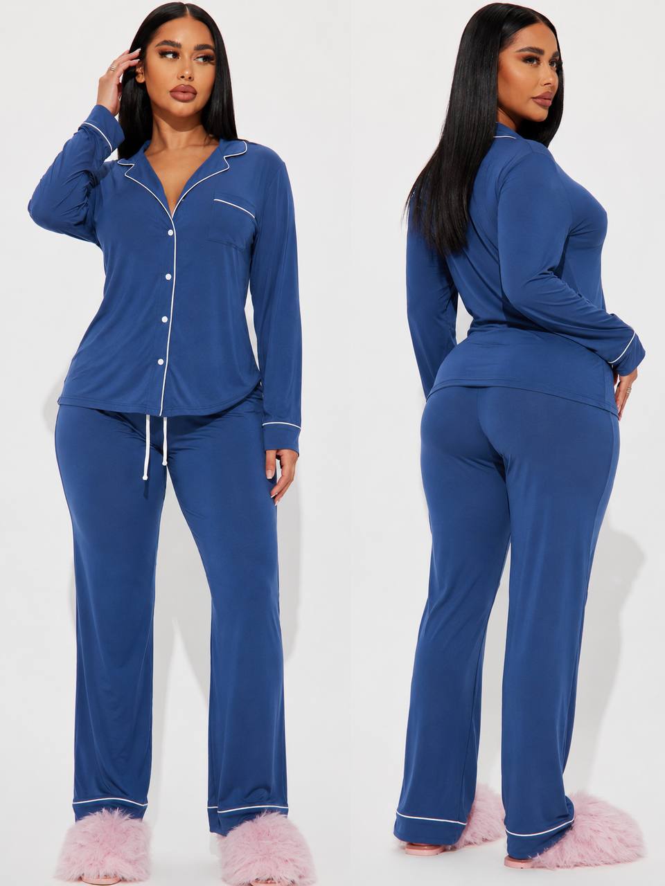 Women's Plus Size Holiday Long Sleeve Pajama Set – Cozy Winter Lounge & Sleepwear 2-Piece Set (Copy)