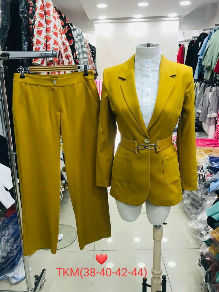 Executive Belted Blazer & Wide-Leg Trouser Suit - Image 3