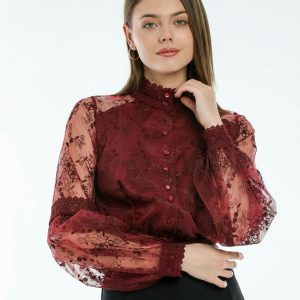 Juliet Floral Lace Crop Blouse 