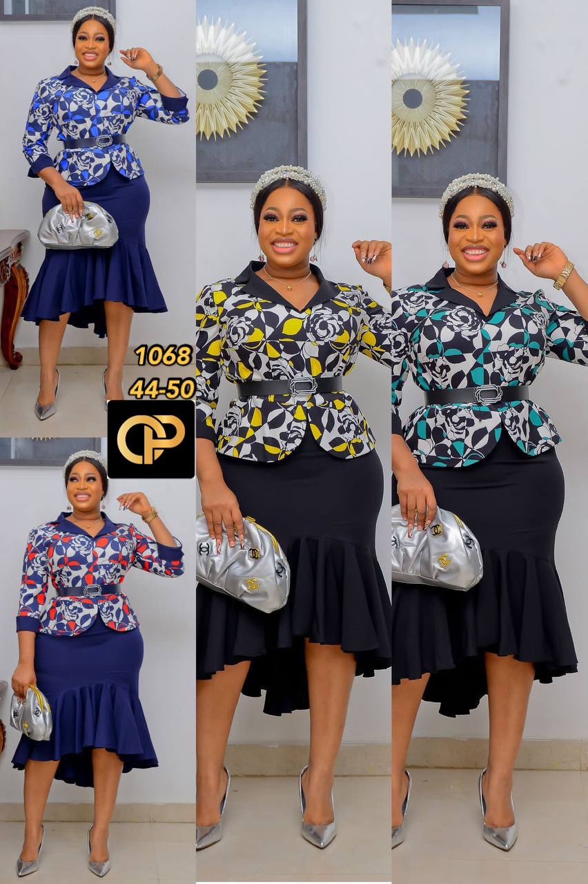 Vintage Floral Peplum Jacket & Fishtail Skirt Set - Image 6