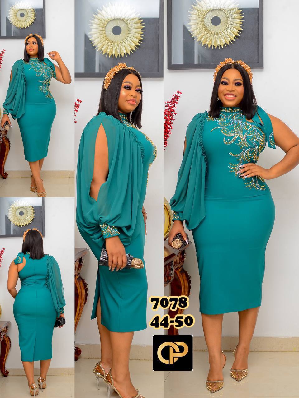 The Simi Asymmetric Cold-Shoulder Midi Dress - Image 3