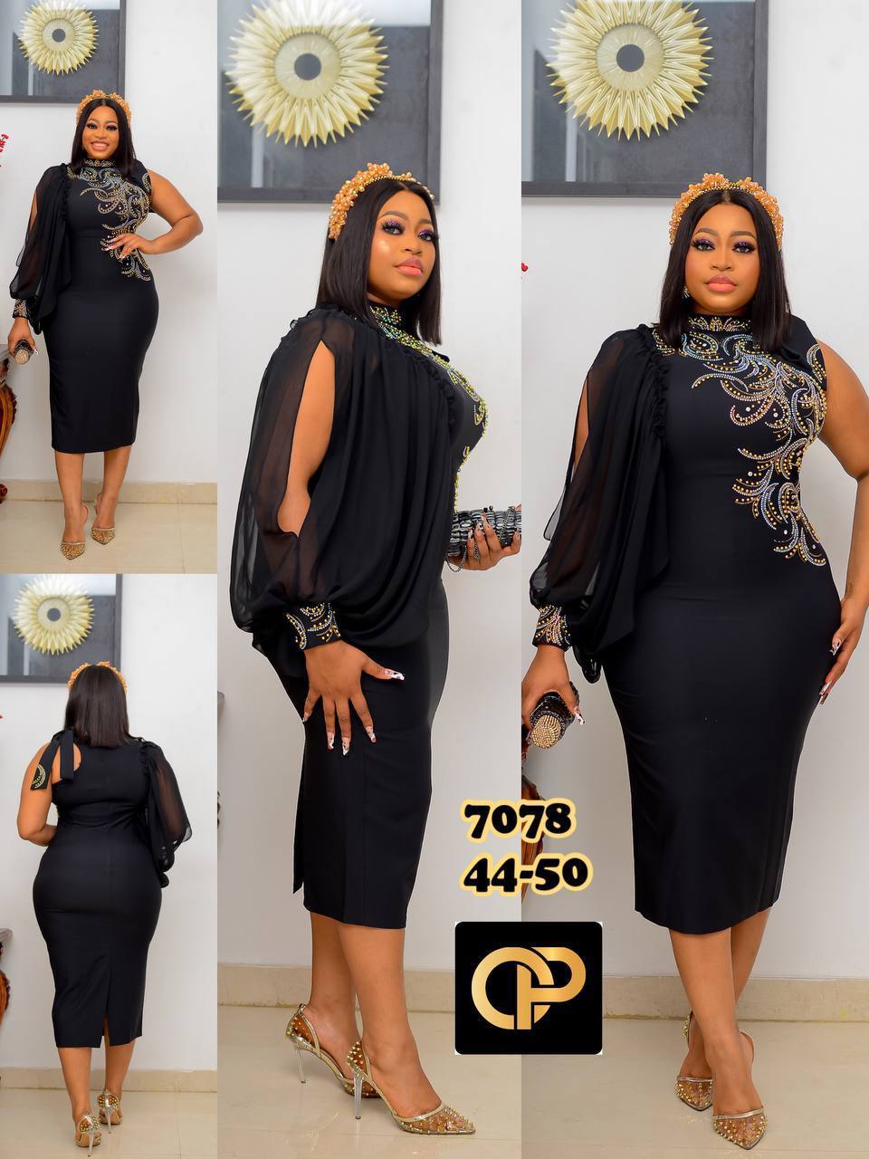 The Simi Asymmetric Cold-Shoulder Midi Dress - Image 5