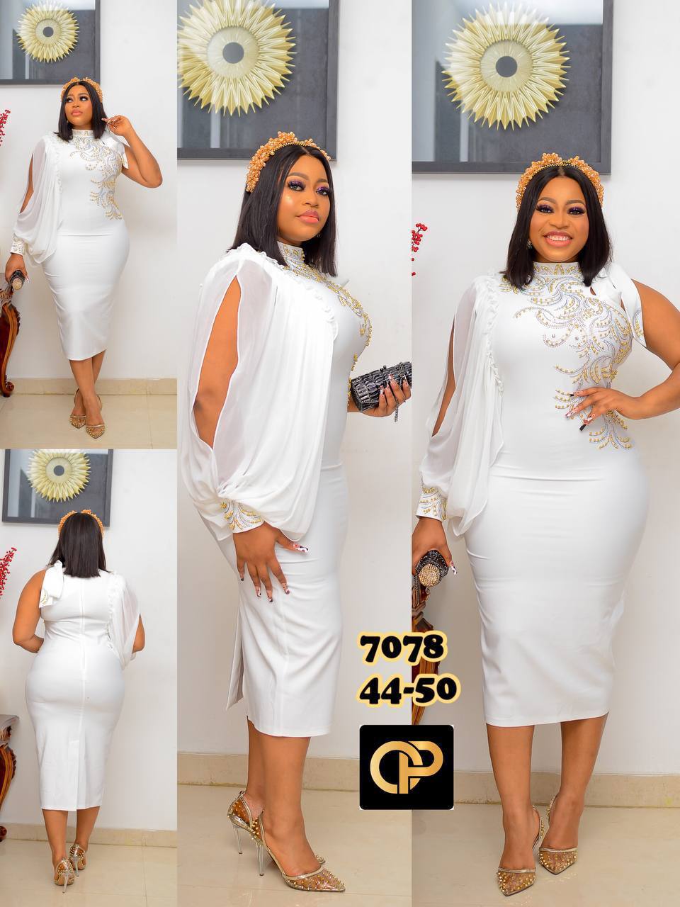 The Simi Asymmetric Cold-Shoulder Midi Dress - Image 6