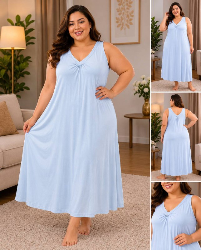 Plus Size Women's Elegant Lace Trim Nightgown - Image 6