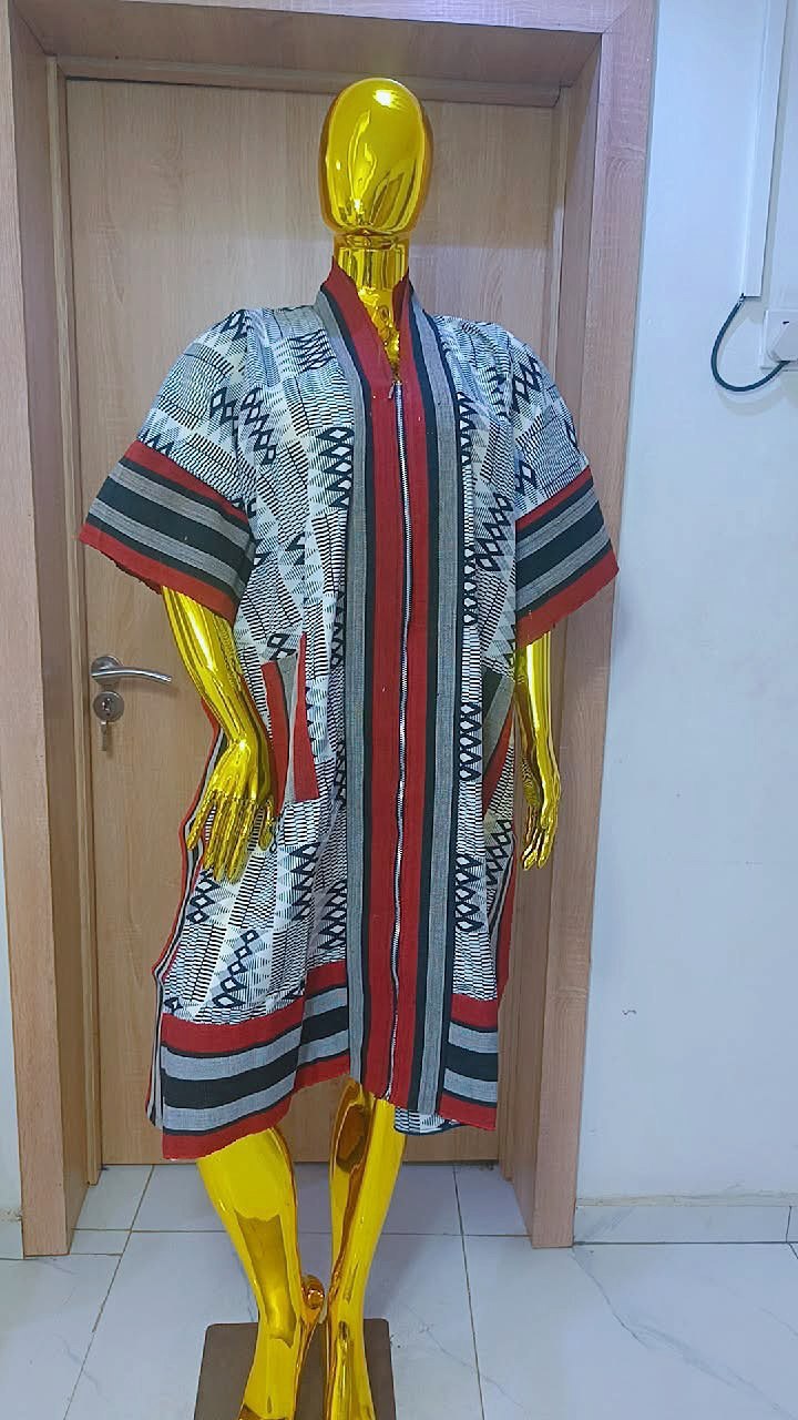 Premium Handwoven Aso Oke Zippered Kimono Jacket Buba