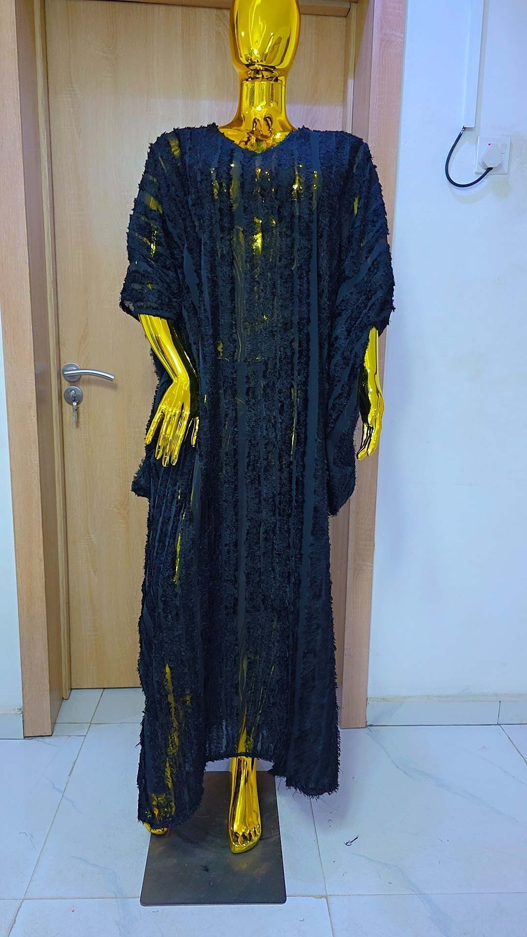 Shaggy Distressed Chiffon Boubou Gown