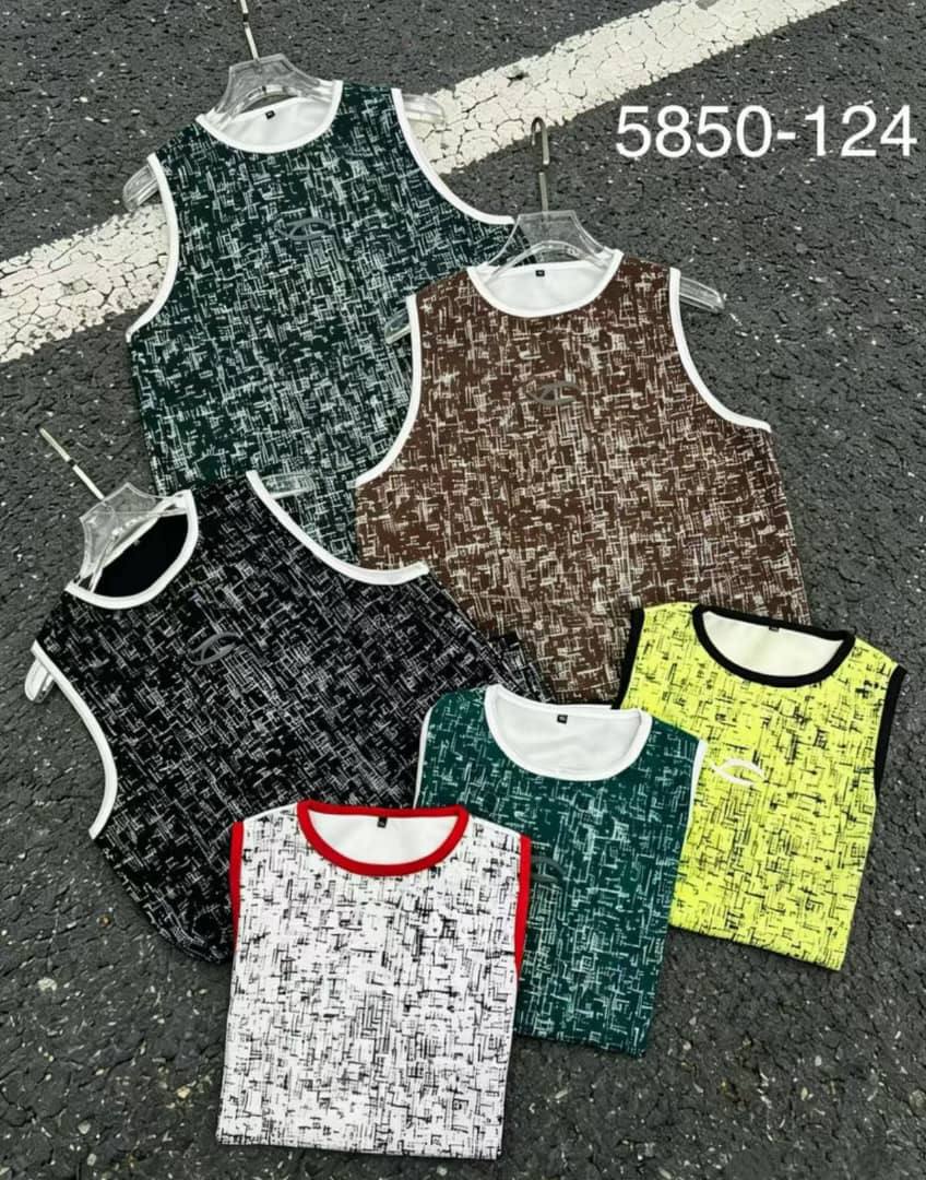 Premium Textured Grid Print Streetwear Sleeveless Vest