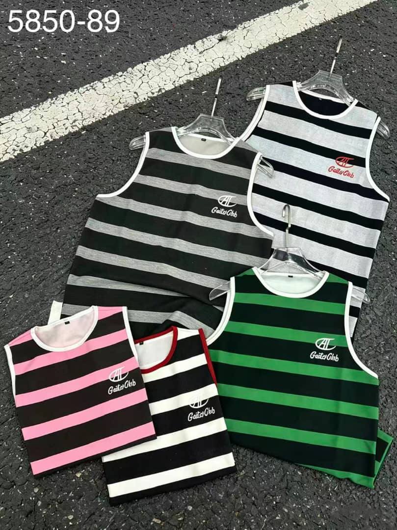 Premium Horizontal Stripe Streetwear Sleeveless Vest