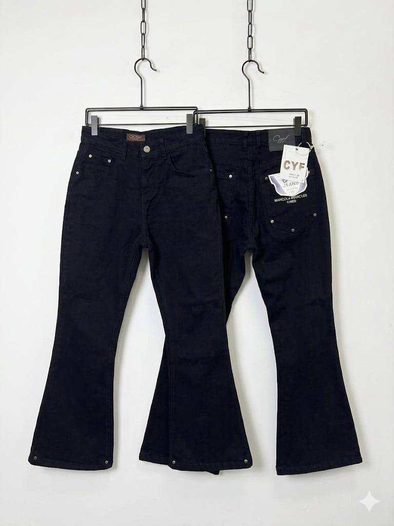 Men's Retro Rivet Detailed Flare Jeans