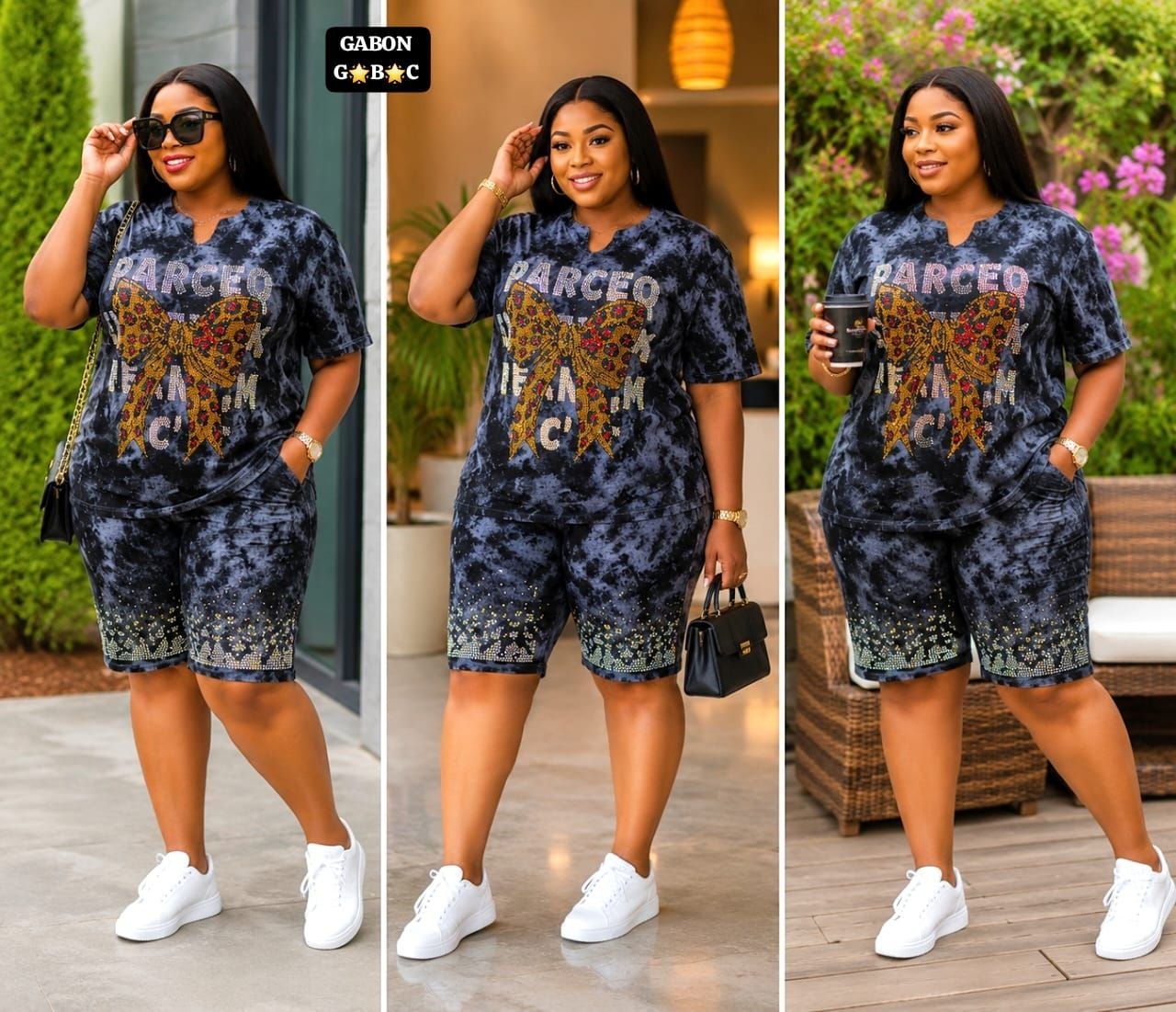 Stylish Tie-Dye Graphic Short Set