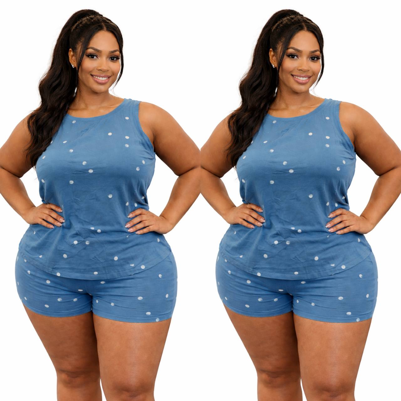 Women’s Plus Size 2-Piece Summer Sleepwear Set – Soft Knit Sleep Tank & Relaxed Lounge Shorts Collection - Image 4